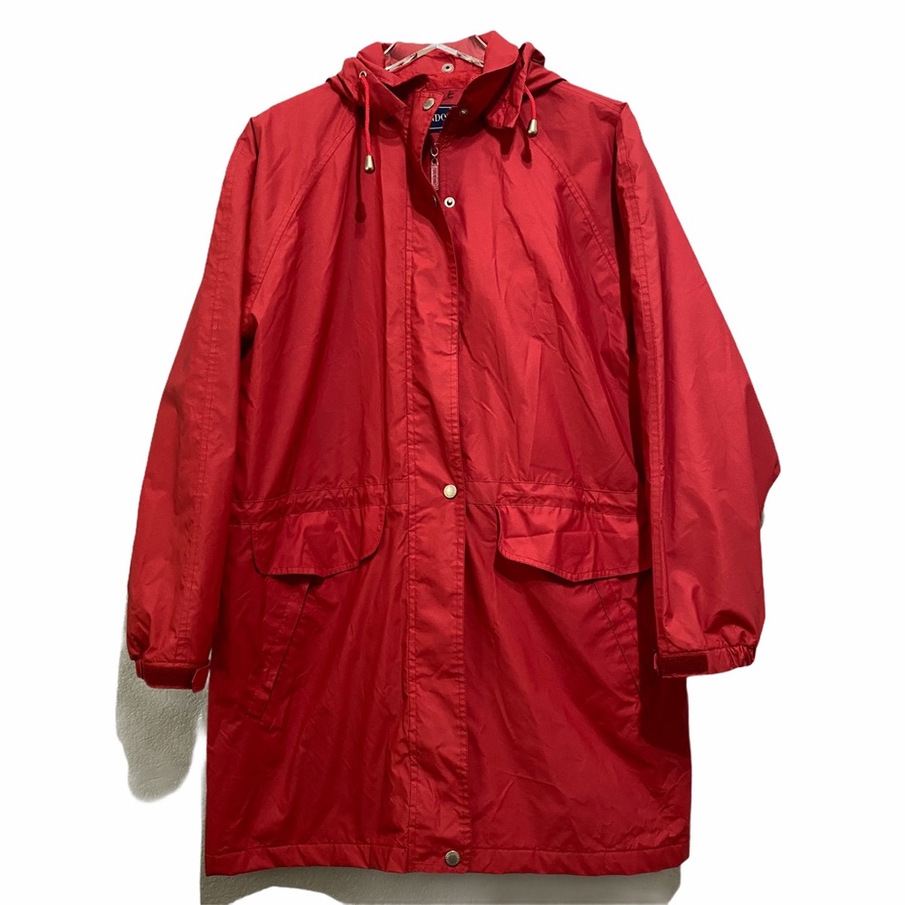 London Fog PVC red zip/snap raincoat Size XL